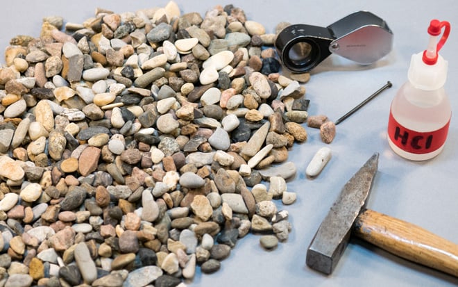 Niederterrassen-Kiese aus Hannover. Die Stadt an der Leine - auf Leine-Kies gebettet?